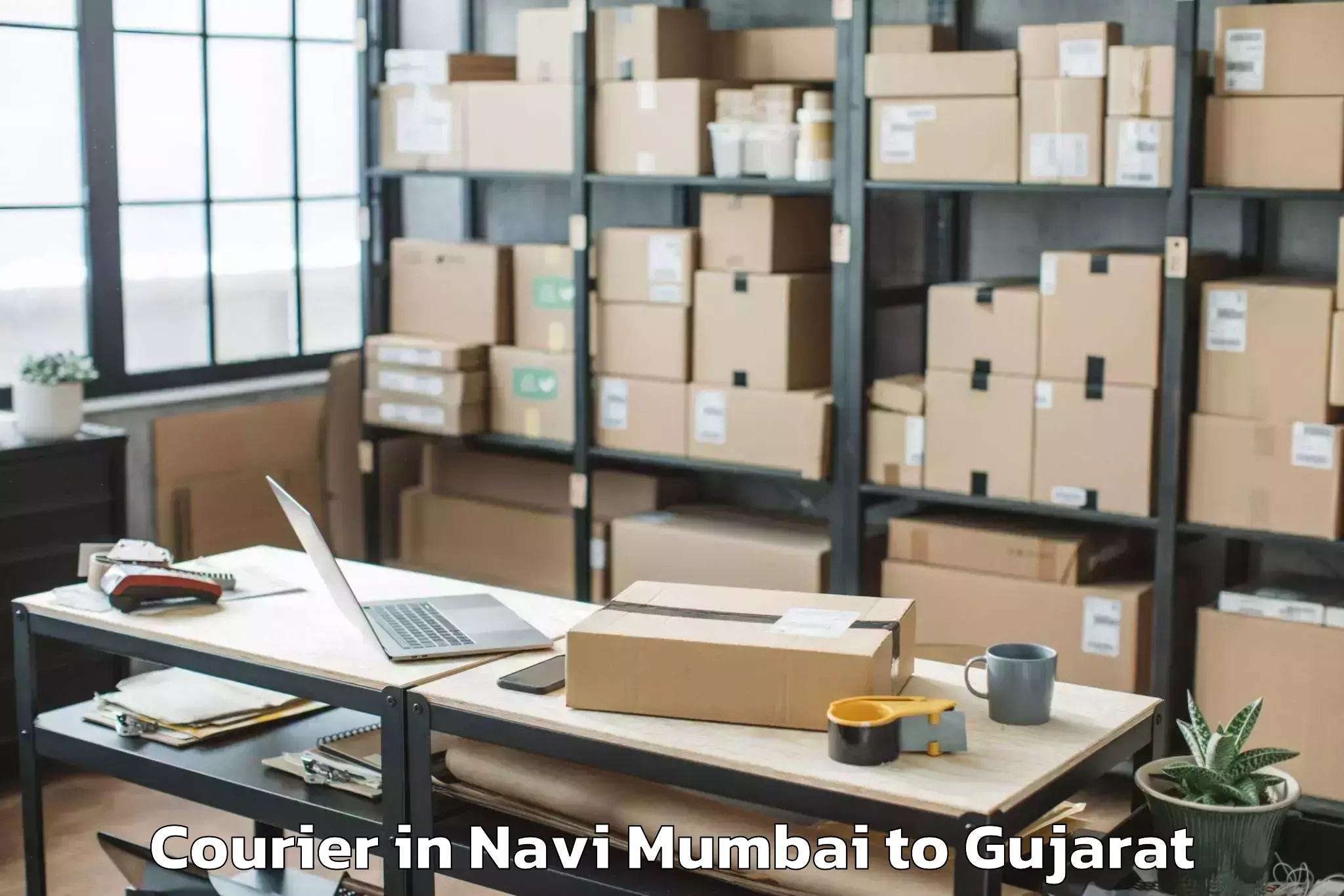 Top Navi Mumbai to Crystal Mall Rajkot Courier Available